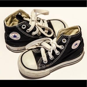 Toddler black Converse All Star sneakers. VGUC